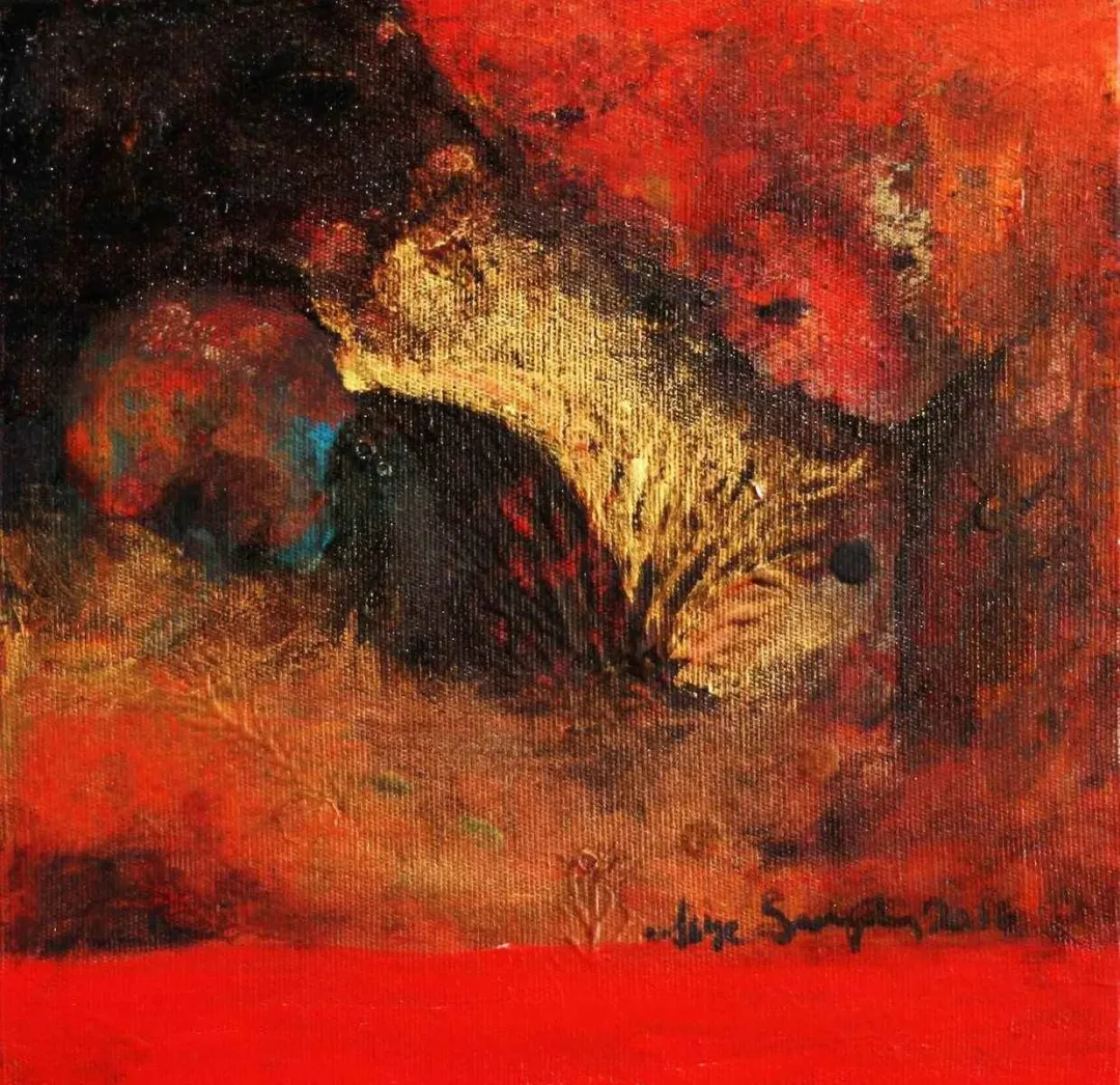 ASİYE SARIOĞLU — “isimsiz”, 2016 "isimsiz" eseri ASİYE SARIOĞLU tarafından 2016 yılında 25x25 cm ölçülerinde Tuval üzeri yağlı boya tekniği ile yapılmıştır.