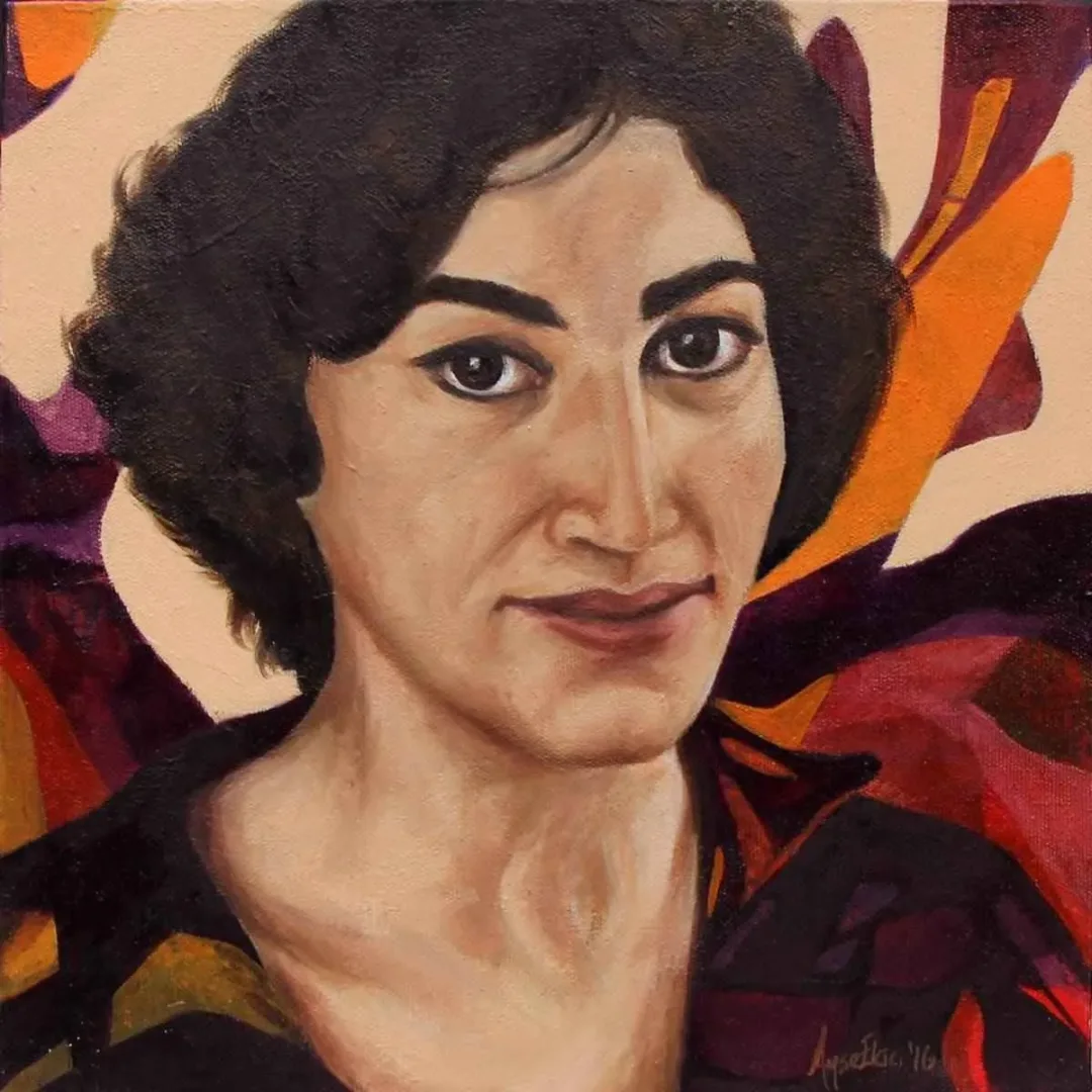AYŞE EKİCİ — “Füruğ”, 2016 "Füruğ" eseri AYŞE EKİCİ tarafından 2016 yılında 25x25 cm ölçülerinde Tuval üzeri yağlı boya tekniği ile yapılmıştır.