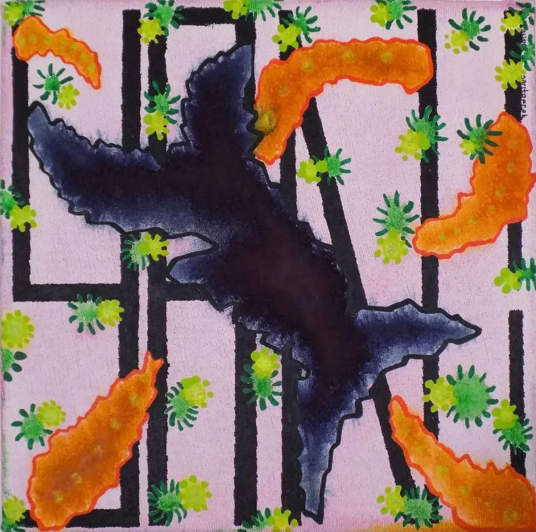 AZİME SARITOPRAK — “Yani”, 2016 "Yani" eseri AZİME SARITOPRAK tarafından 2016 yılında 25x25 cm ölçülerinde Tuval üzeri akrilik boya tekniği ile yapılmıştır.