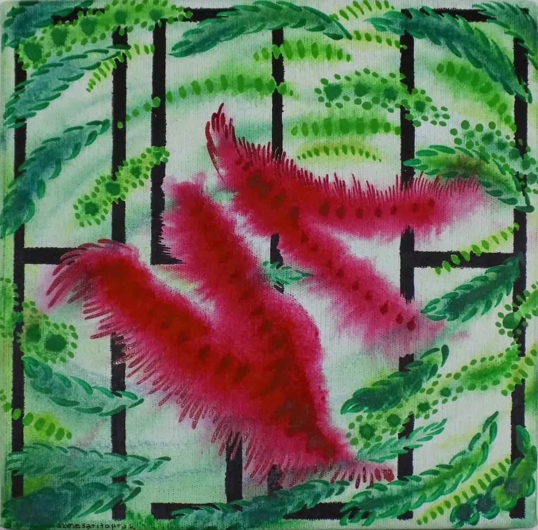 AZİME SARITOPRAK — “Asla”, 2016 "Asla" eseri AZİME SARITOPRAK tarafından 2016 yılında 25x25 cm ölçülerinde Tuval üzeri akrilik boya tekniği ile yapılmıştır.