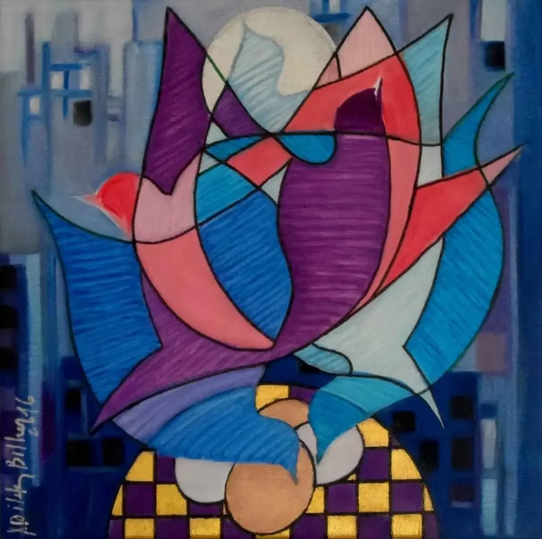 DİLEK BİLHAN — “isimsiz”, 2016 "isimsiz" eseri DİLEK BİLHAN tarafından 2016 yılında 25x25 cm ölçülerinde Tuval üzeri yağlı boya tekniği ile yapılmıştır.
