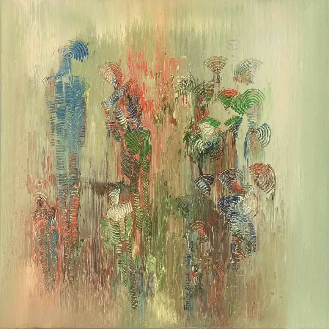 EMİNE KILÇIK TİĞİN — “Suret”, 2016 "Suret" eseri EMİNE KILÇIK TİĞİN tarafından 2016 yılında 25x25 cm ölçülerinde Tuval üzeri yağlı boya tekniği ile yapılmıştır.