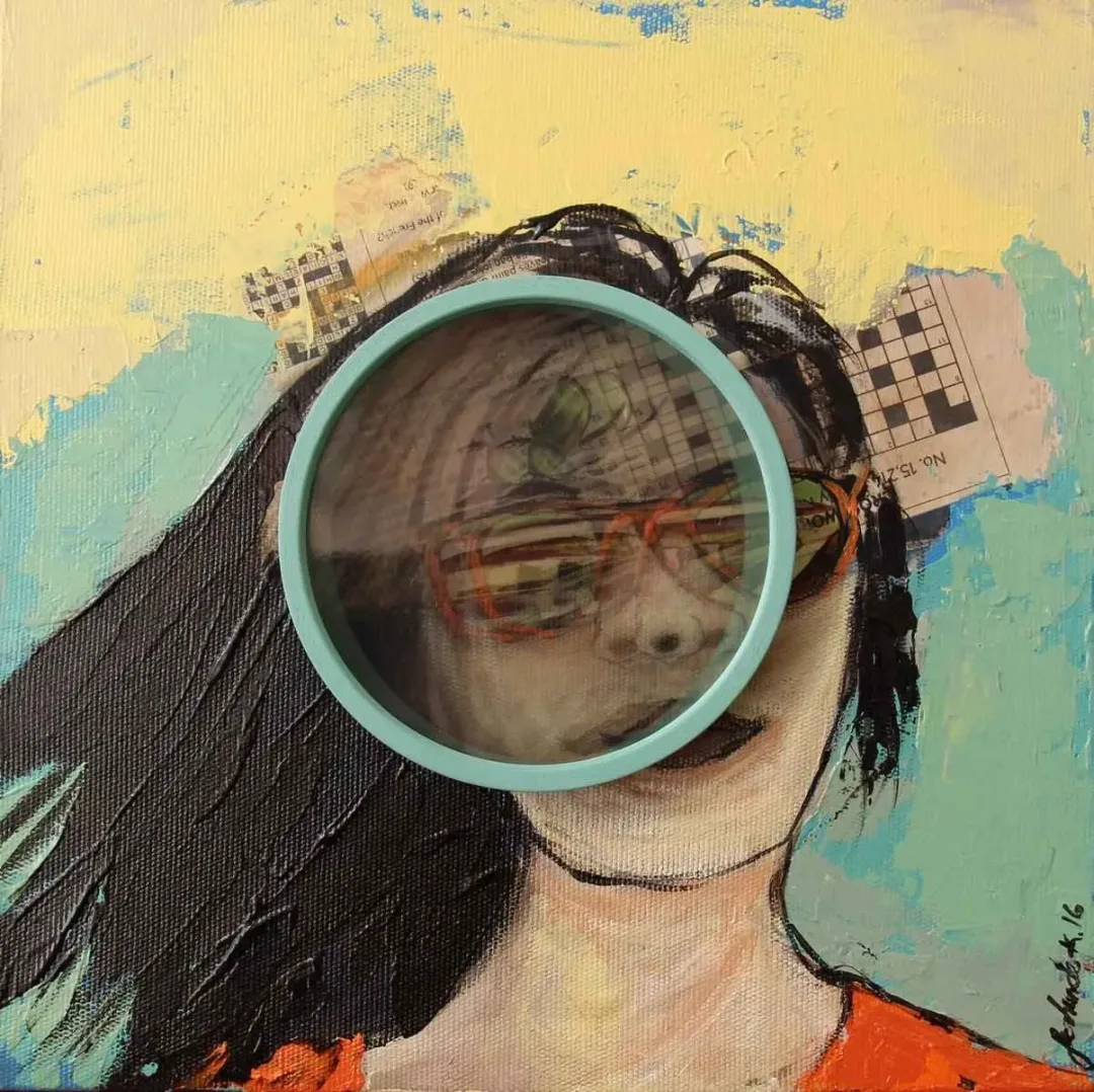 FERHUNDE K. ÖNER — “Profiles”, 2016 "Profiles" eseri FERHUNDE K. ÖNER tarafından 2016 yılında 25x25 cm ölçülerinde Tuval üzeri karışık teknik tekniği ile yapılmıştır.