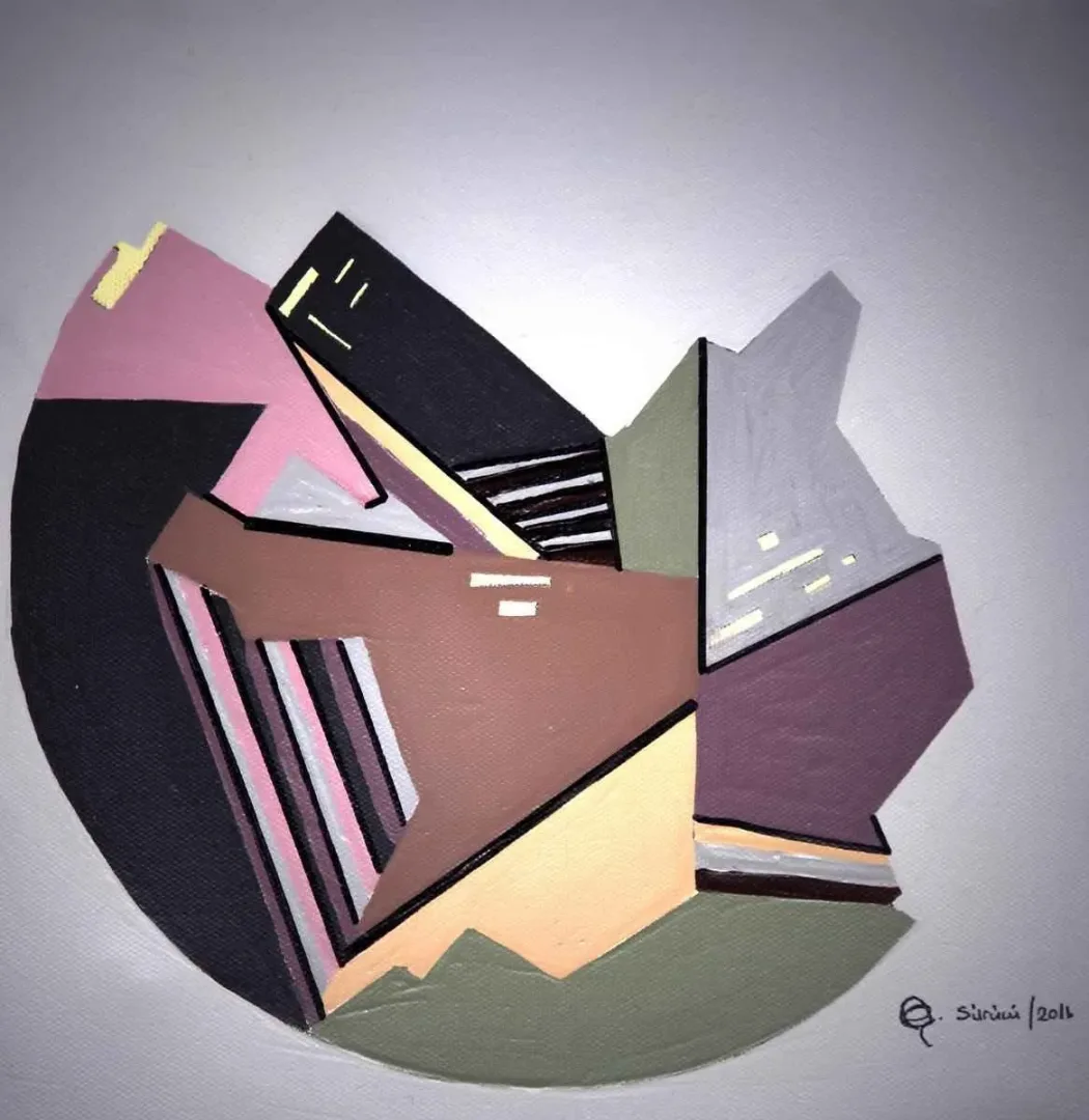 GİZEM SÜRÜCÜ — “Şehrin Ritmi”, 2016 "Şehrin Ritmi" eseri GİZEM SÜRÜCÜ tarafından 2016 yılında 25x25 cm ölçülerinde Tuval üzeri akrilik boya tekniği ile yapılmıştır.