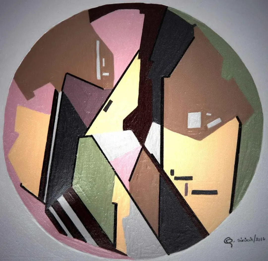 GİZEM SÜRÜCÜ — “Şehrin Ritmi”, 2016 "Şehrin Ritmi" eseri GİZEM SÜRÜCÜ tarafından 2016 yılında 25x25 cm ölçülerinde Tuval üzeri akrilik boya tekniği ile yapılmıştır.