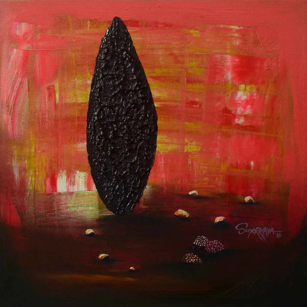 K. SONER KAYA — “Amorf Dünya”, 2016 "Amorf Dünya" eseri K. SONER KAYA tarafından 2016 yılında 25x25 cm ölçülerinde Tuval üzeri karışık teknik tekniği ile yapılmıştır.