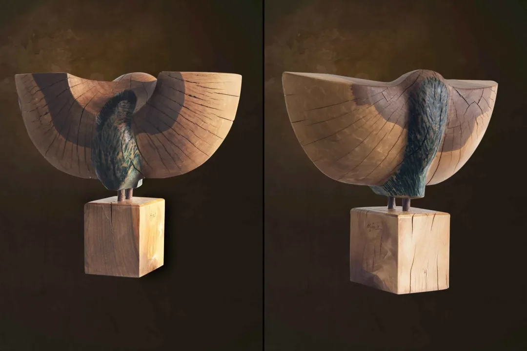 AZİMET KARAMAN — 2017 Bu eser AZİMET KARAMAN tarafından 2017 yılında 45x52x25 cm ölçülerinde Ahşap Yontma(Ceviz) tekniği ile yapılmıştır.
