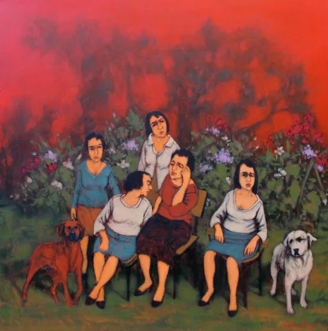 "Açık alan" eseri ORHAN UMUT tarafından 2017 yılında 70x70 cm ölçülerinde Tuvale üzeri akrilik boya boya tekniği ile yapılmıştır.