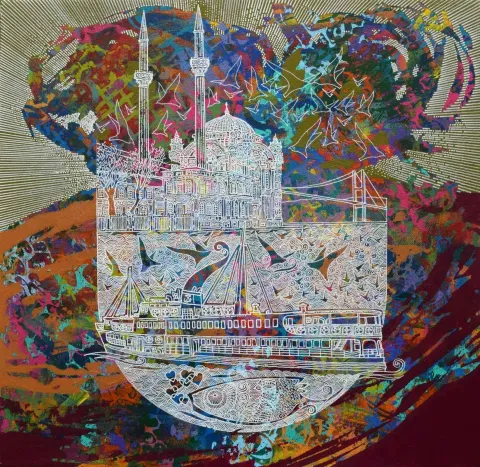 "İsimsiz" eseri ENGİN KORKMAZ tarafından 2017 yılında 40x40 cm ölçülerinde Tuval üzeri akrilik boya tekniği ile yapılmıştır.