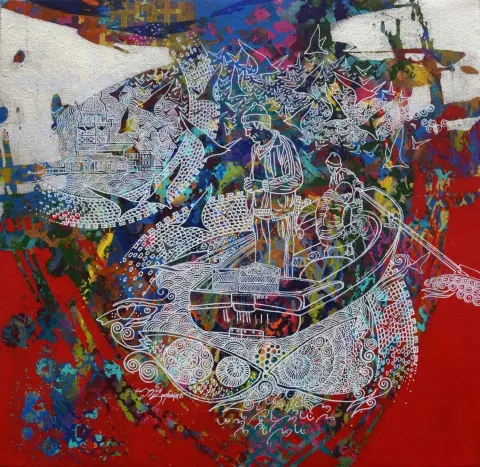 "İsimsiz" eseri ENGİN KORKMAZ tarafından 2017 yılında 40x40 cm ölçülerinde Tuval üzeri akrilik boya tekniği ile yapılmıştır.
