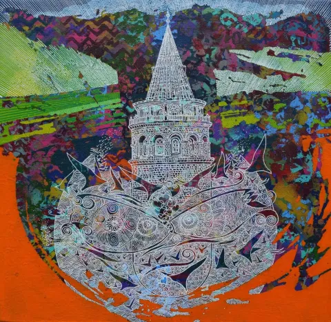 "İsimsiz" eseri ENGİN KORKMAZ tarafından 2017 yılında 40x40 cm ölçülerinde Tuval üzeri akrilik boya tekniği ile yapılmıştır.