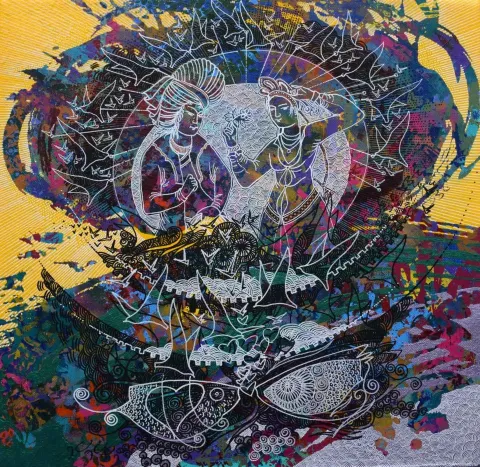 "İsimsiz" eseri ENGİN KORKMAZ tarafından 2017 yılında 40x40 cm ölçülerinde Tuval üzeri akrilik boya tekniği ile yapılmıştır.