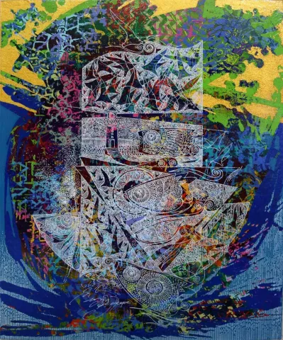 "İsimsiz" eseri ENGİN KORKMAZ tarafından 2016 yılında 50x40 cm ölçülerinde Tuval üzeri akrilik boya tekniği ile yapılmıştır.