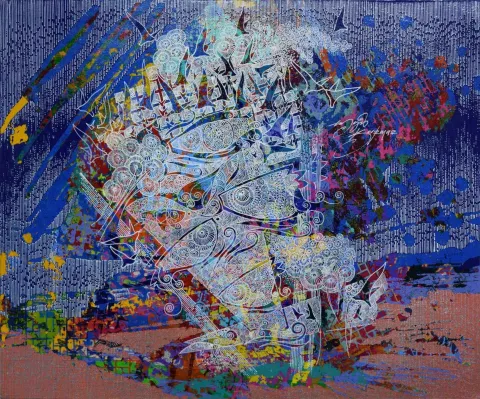 "İsimsiz" eseri ENGİN KORKMAZ tarafından 2016 yılında 40x50 cm ölçülerinde Tuval üzeri akrilik boya tekniği ile yapılmıştır.
