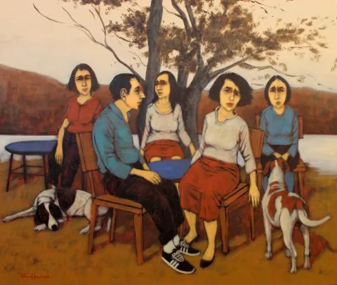 "Yazgı" eseri ORHAN UMUT tarafından 2017 yılında 85x100 cm ölçülerinde Tuvale üzeri akrilik boya tekniği ile yapılmıştır.