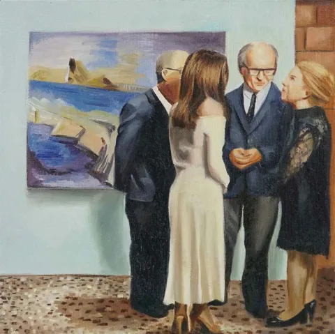 Bu eser ŞEYMA BAŞARAN tarafından 2017 yılında 25x25 cm ölçülerinde Pres tuval üzeri yağlı boya tekniği ile yapılmıştır.