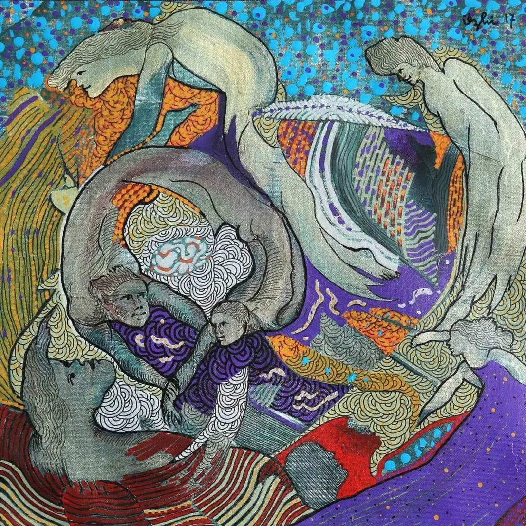 NECMETTİN ÖZLÜ — “Oyun”, 2017 "Oyun" eseri NECMETTİN ÖZLÜ tarafından 2017 yılında 25x25 cm ölçülerinde Tuval üzeri akrilik boya tekniği ile yapılmıştır.