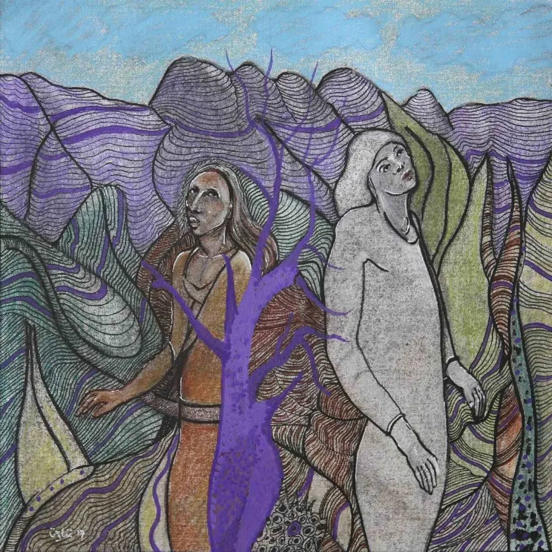 NECMETTİN ÖZLÜ — “Mor Ağaç”, 2017 "Mor Ağaç" eseri NECMETTİN ÖZLÜ tarafından 2017 yılında 25x25 cm ölçülerinde Tuval üzeri akrilik boya tekniği ile yapılmıştır.