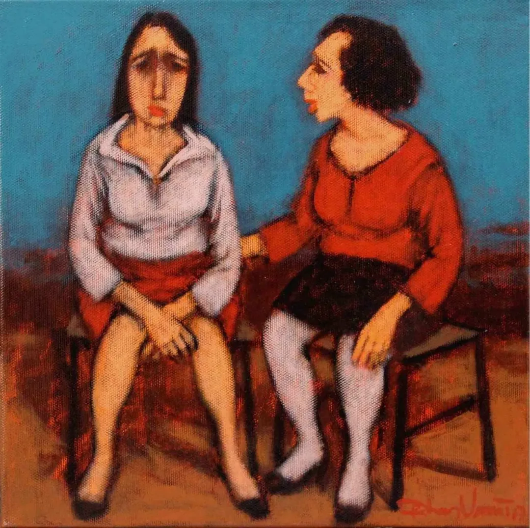 ORHAN UMUT — “isimsiz”, 2017 "isimsiz" eseri ORHAN UMUT tarafından 2017 yılında 25x25 cm ölçülerinde Tuval üzeri akrilik boya tekniği ile yapılmıştır.