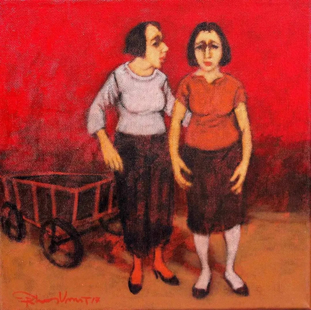 ORHAN UMUT — “isimsiz”, 2017 "isimsiz" eseri ORHAN UMUT tarafından 2017 yılında 25x25 cm ölçülerinde Tuval üzeri akrilik boya tekniği ile yapılmıştır.