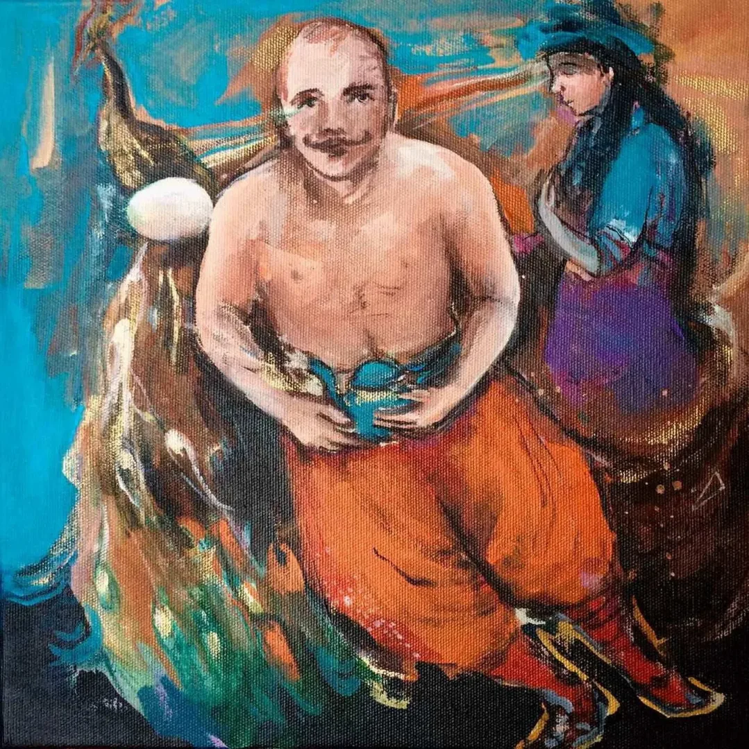PERUZE HAMURCU — “Masallar Serisi”, 2017 "Masallar Serisi" eseri PERUZE HAMURCU tarafından 2017 yılında 25x25 cm ölçülerinde Tuval üzeri yağlı boya tekniği ile yapılmıştır.