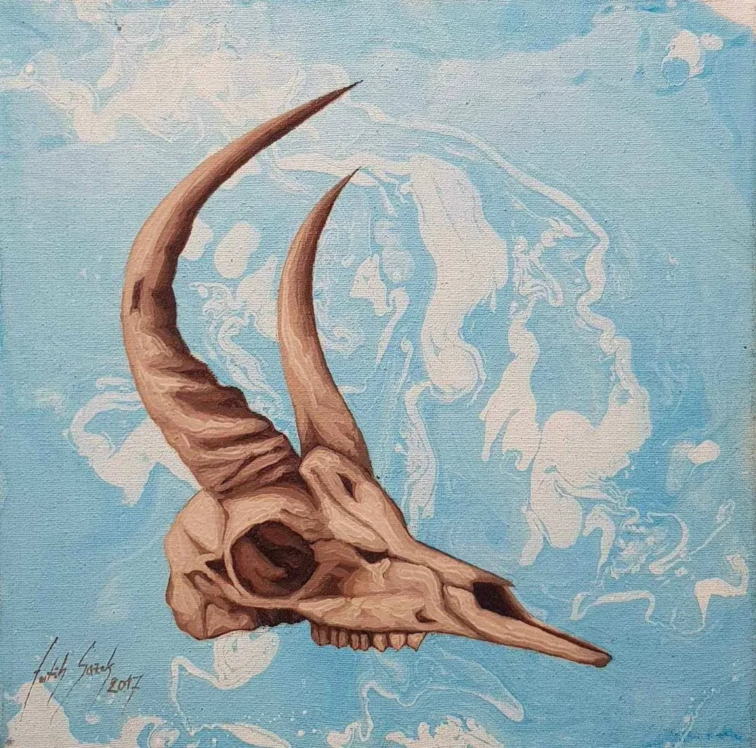 FATİH SAZAK — “isimsiz”, 2017 "isimsiz" eseri FATİH SAZAK tarafından 2017 yılında 25x25 cm ölçülerinde Tuval üzeri yağlı boya tekniği ile yapılmıştır.