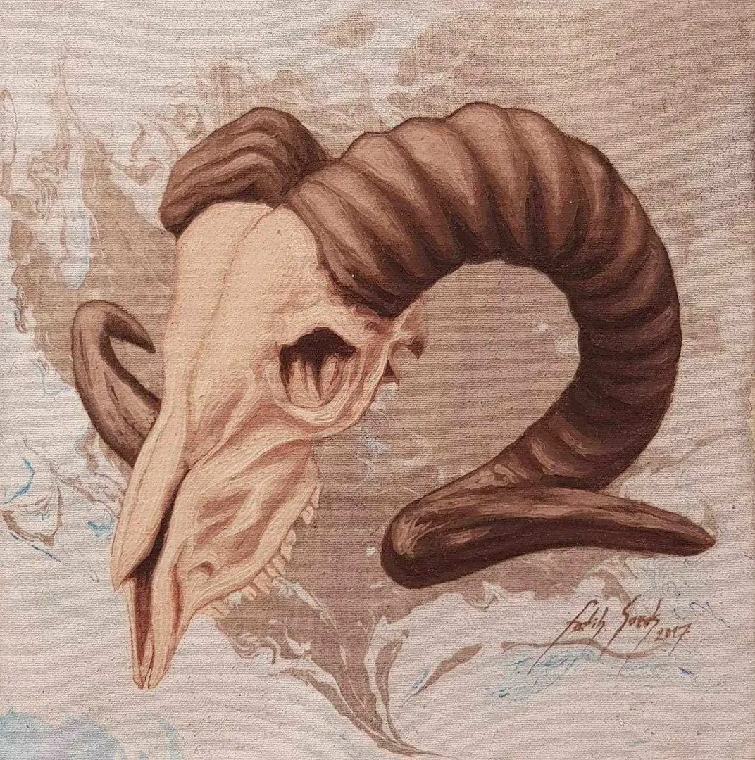 FATİH SAZAK — “isimsiz”, 2017 "isimsiz" eseri FATİH SAZAK tarafından 2017 yılında 25x25 cm ölçülerinde Tuval üzeri yağlı boya tekniği ile yapılmıştır.