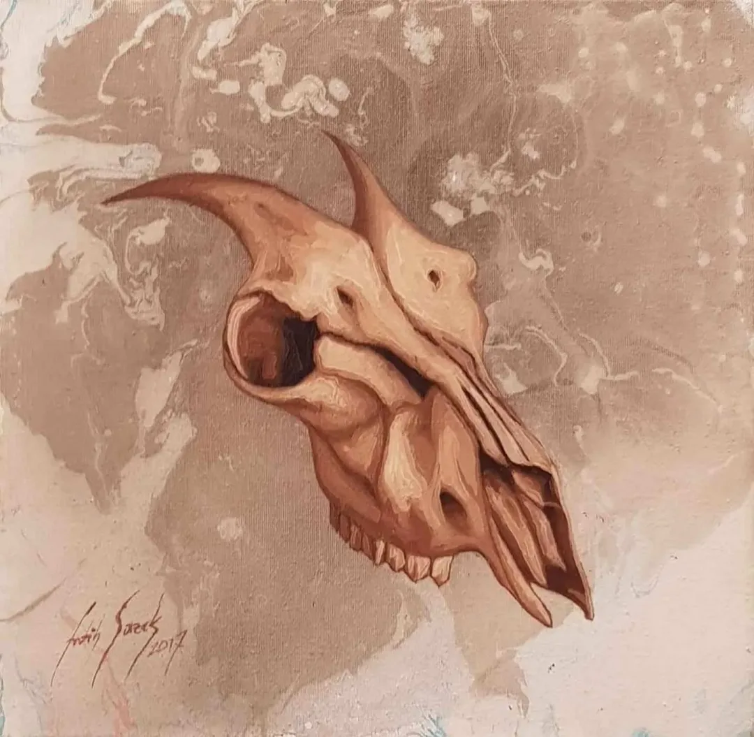 FATİH SAZAK — “isimsiz”, 2017 "isimsiz" eseri FATİH SAZAK tarafından 2017 yılında 25x25 cm ölçülerinde Tuval üzeri yağlı boya tekniği ile yapılmıştır.