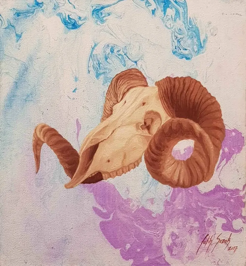FATİH SAZAK — “isimsiz”, 2017 "isimsiz" eseri FATİH SAZAK tarafından 2017 yılında 25x25 cm ölçülerinde Tuval üzeri yağlı boya tekniği ile yapılmıştır.
