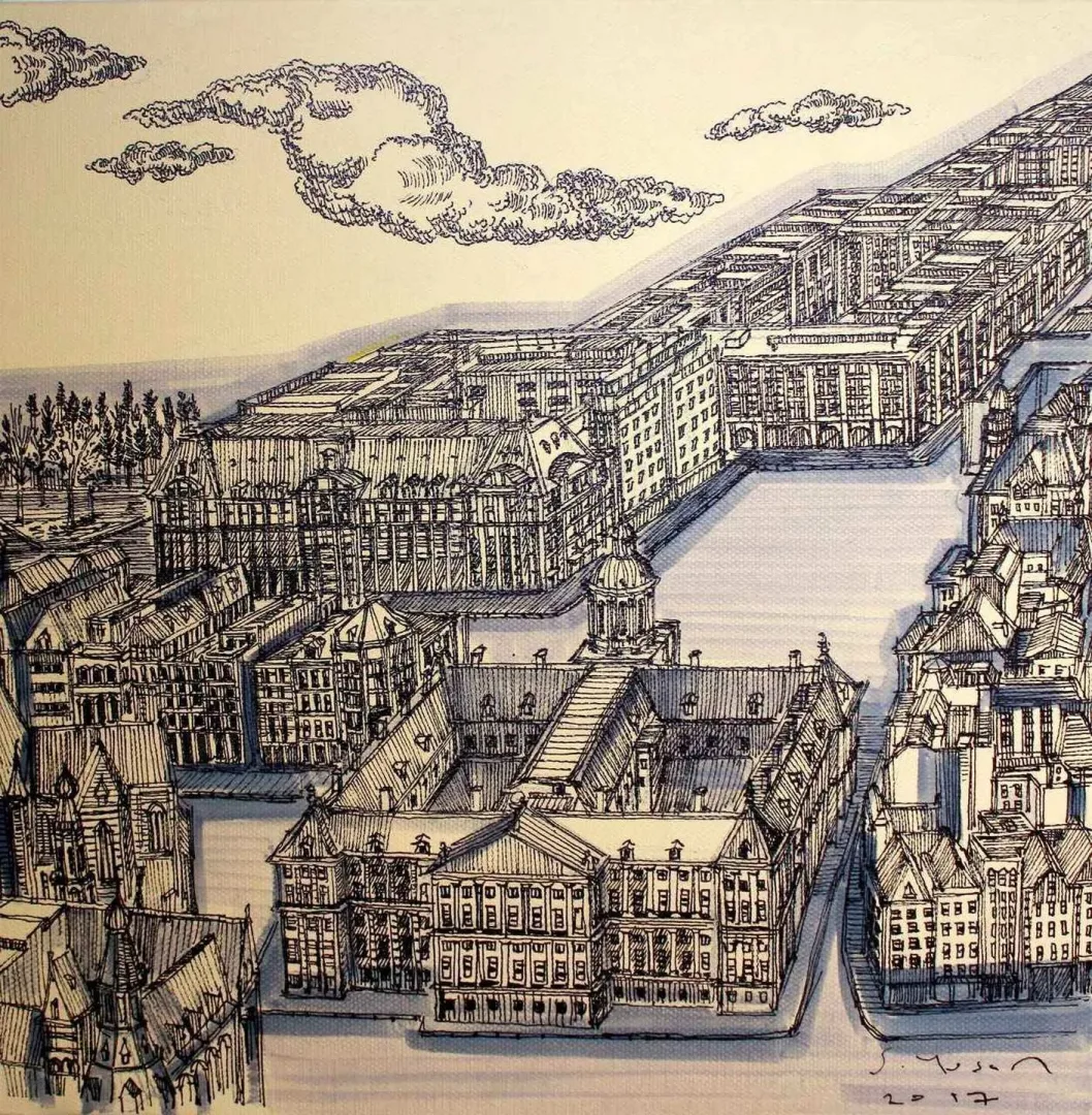 SÜMEYYE YUŞAN — “Amsterdam”, 2017 "Amsterdam" eseri SÜMEYYE YUŞAN tarafından 2017 yılında 25x25 cm ölçülerinde Tuval üzeri karışık teknik tekniği ile yapılmıştır.