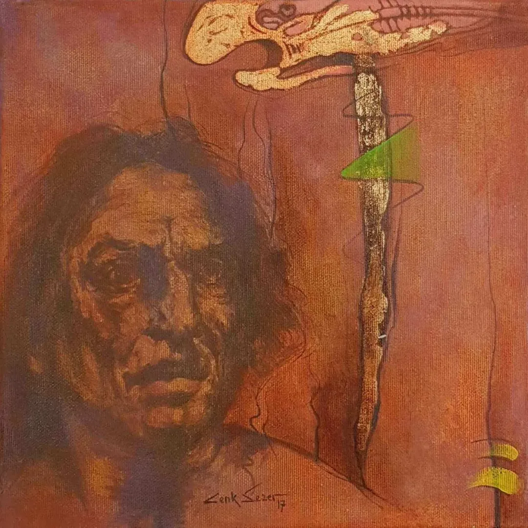 CENK SEZER — “isimsiz”, 2017 "isimsiz" eseri CENK SEZER tarafından 2017 yılında 25x25 cm ölçülerinde Tuval üzeri yağlı boya tekniği ile yapılmıştır.