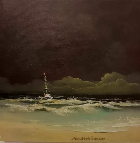 "isimsiz" eseri MEHMET EMİN ÖZER tarafından 2017 yılında 25x25 cm ölçülerinde Tuval üzeri yağlı boya tekniği ile yapılmıştır.