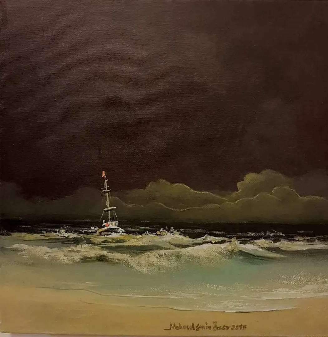 MEHMET EMİN ÖZER — “isimsiz”, 2017 "isimsiz" eseri MEHMET EMİN ÖZER tarafından 2017 yılında 25x25 cm ölçülerinde Tuval üzeri yağlı boya tekniği ile yapılmıştır.