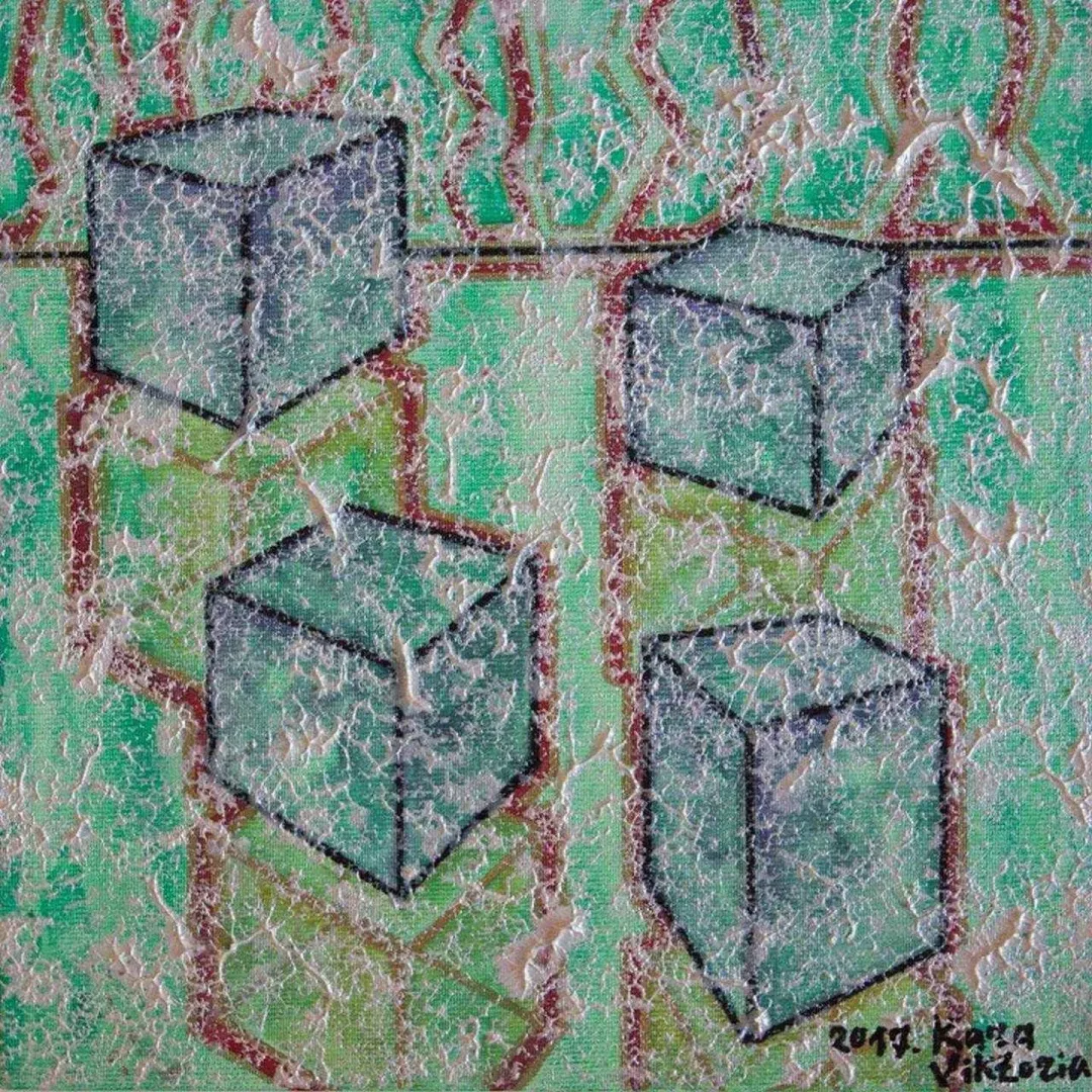 VİKTORİYA KARA — “Sesim”, 2017 "Sesim" eseri VİKTORİYA KARA tarafından 2017 yılında 25x25 cm ölçülerinde Tuval üzeri karışık teknik tekniği ile yapılmıştır.