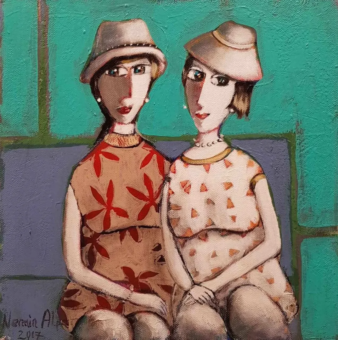 NERMİN ALPAR — “isimsiz”, 2017 "isimsiz" eseri NERMİN ALPAR tarafından 2017 yılında 25x25 cm ölçülerinde Tuval üzeri yağlı boya tekniği ile yapılmıştır.