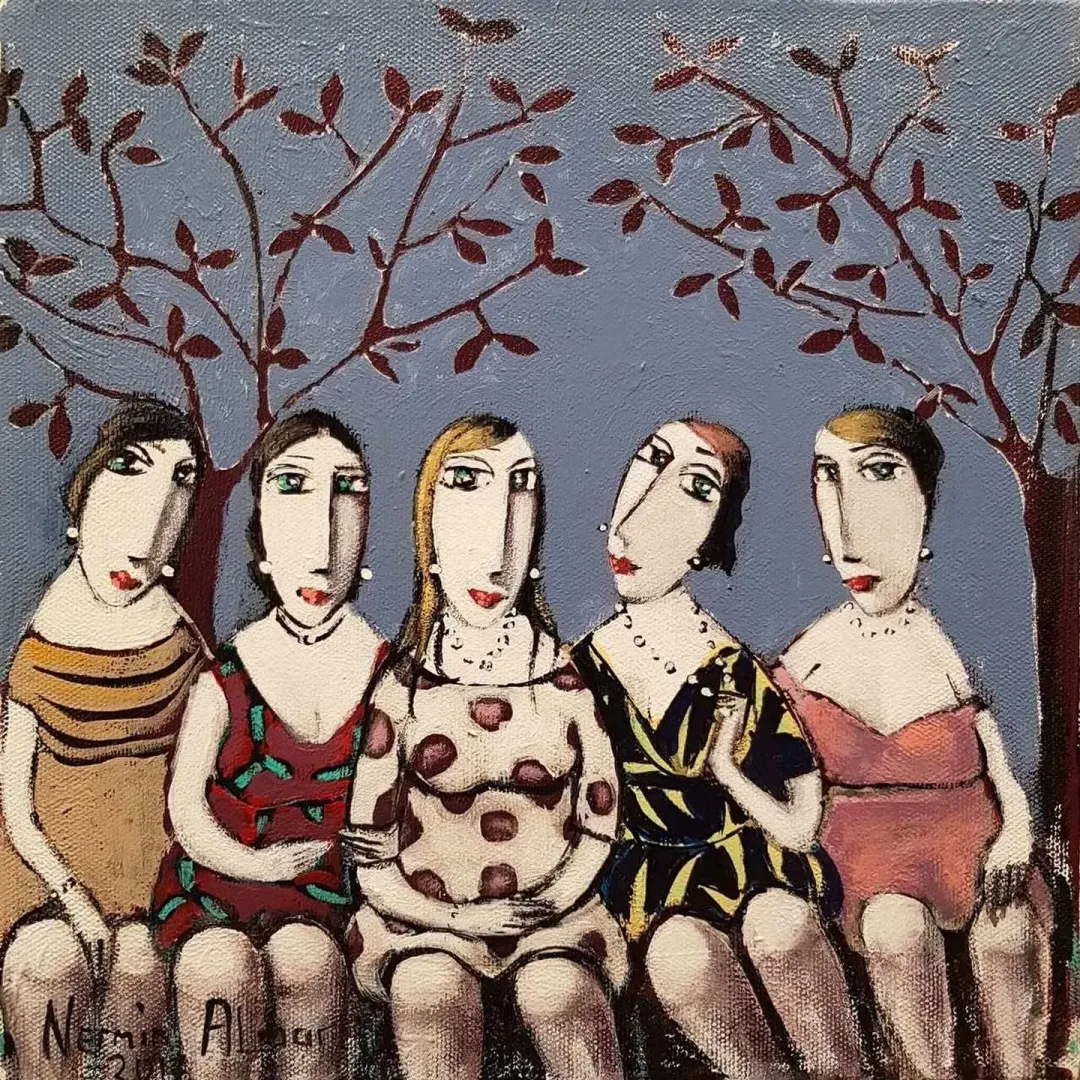 NERMİN ALPAR — “isimsiz”, 2017 "isimsiz" eseri NERMİN ALPAR tarafından 2017 yılında 25x25 cm ölçülerinde Tuval üzeri yağlı boya tekniği ile yapılmıştır.