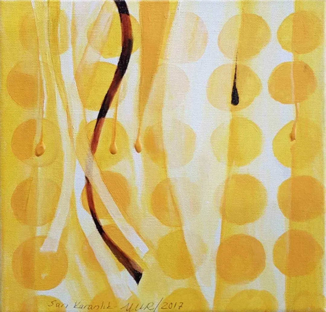 NUR GÖKBULUT — “isimsiz”, 2017 "isimsiz" eseri NUR GÖKBULUT tarafından 2017 yılında 25x25 cm ölçülerinde Tuval üzeri akrilik boya tekniği ile yapılmıştır.