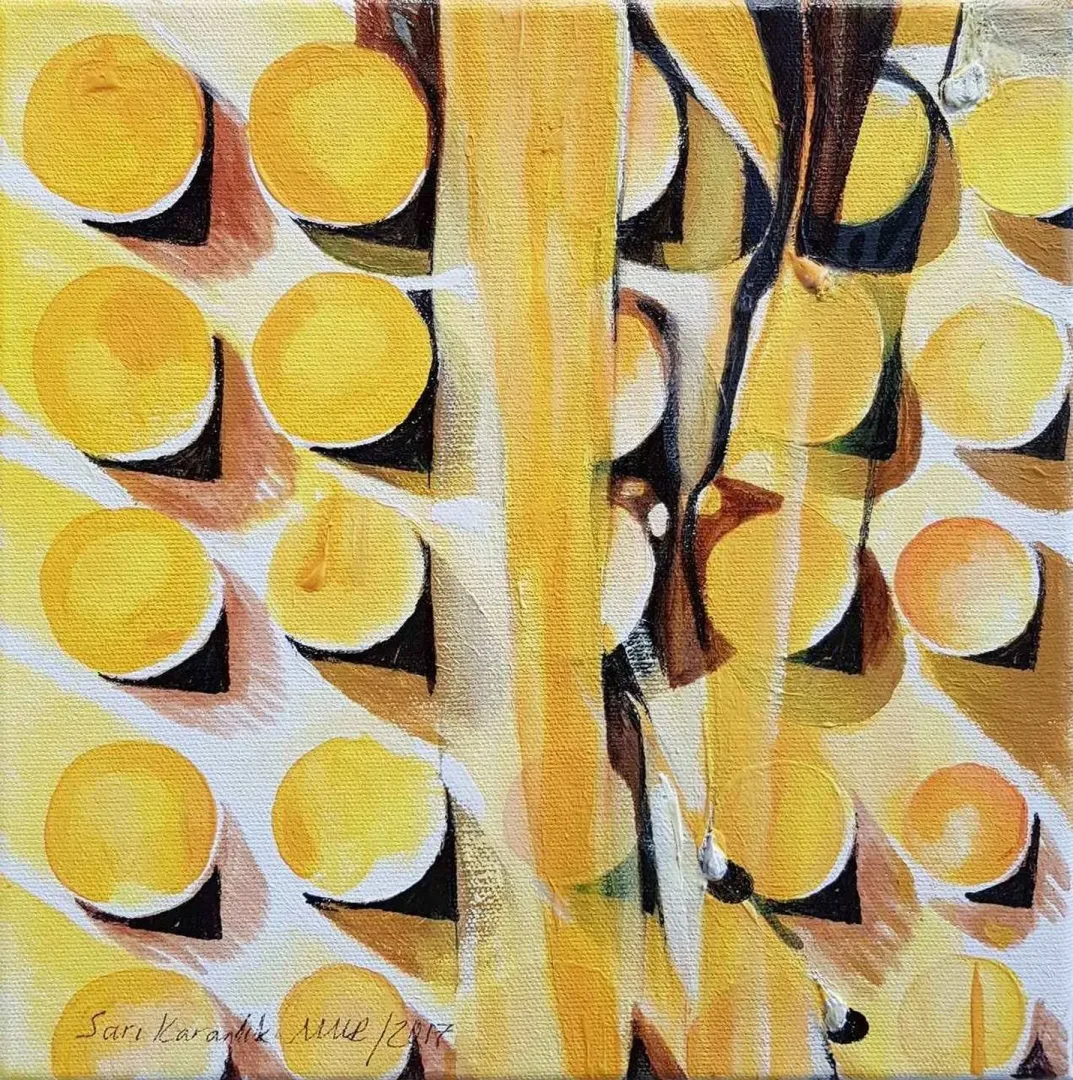 NUR GÖKBULUT — “isimsiz”, 2017 "isimsiz" eseri NUR GÖKBULUT tarafından 2017 yılında 25x25 cm ölçülerinde Tuval üzeri akrilik boya tekniği ile yapılmıştır.