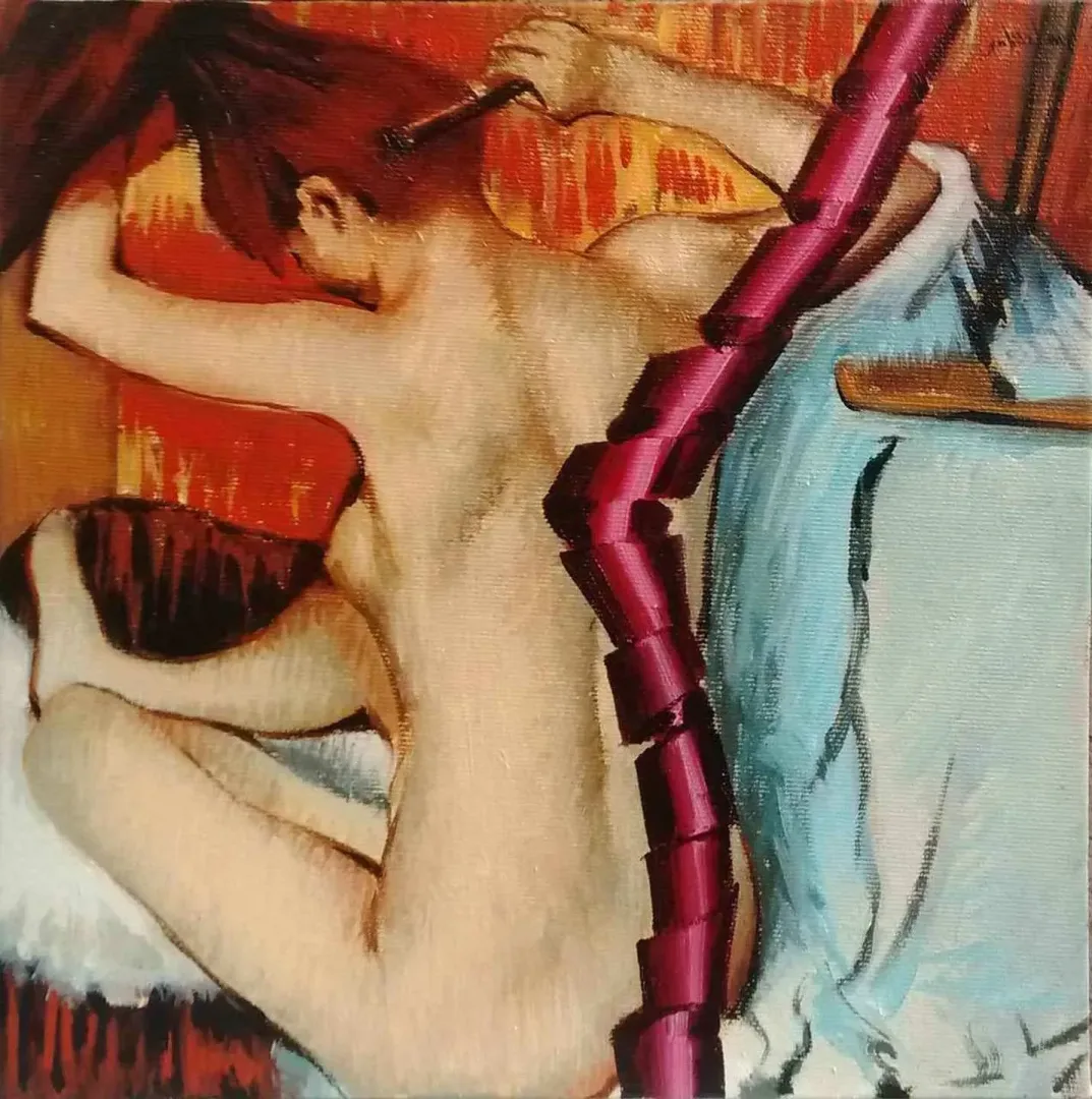 ALİ ÖZHAN GÜNEŞ — “isimsiz”, 2017 "isimsiz" eseri ALİ ÖZHAN GÜNEŞ tarafından 2017 yılında 25x25 cm ölçülerinde Tuval üzeri yağlı boya tekniği ile yapılmıştır.