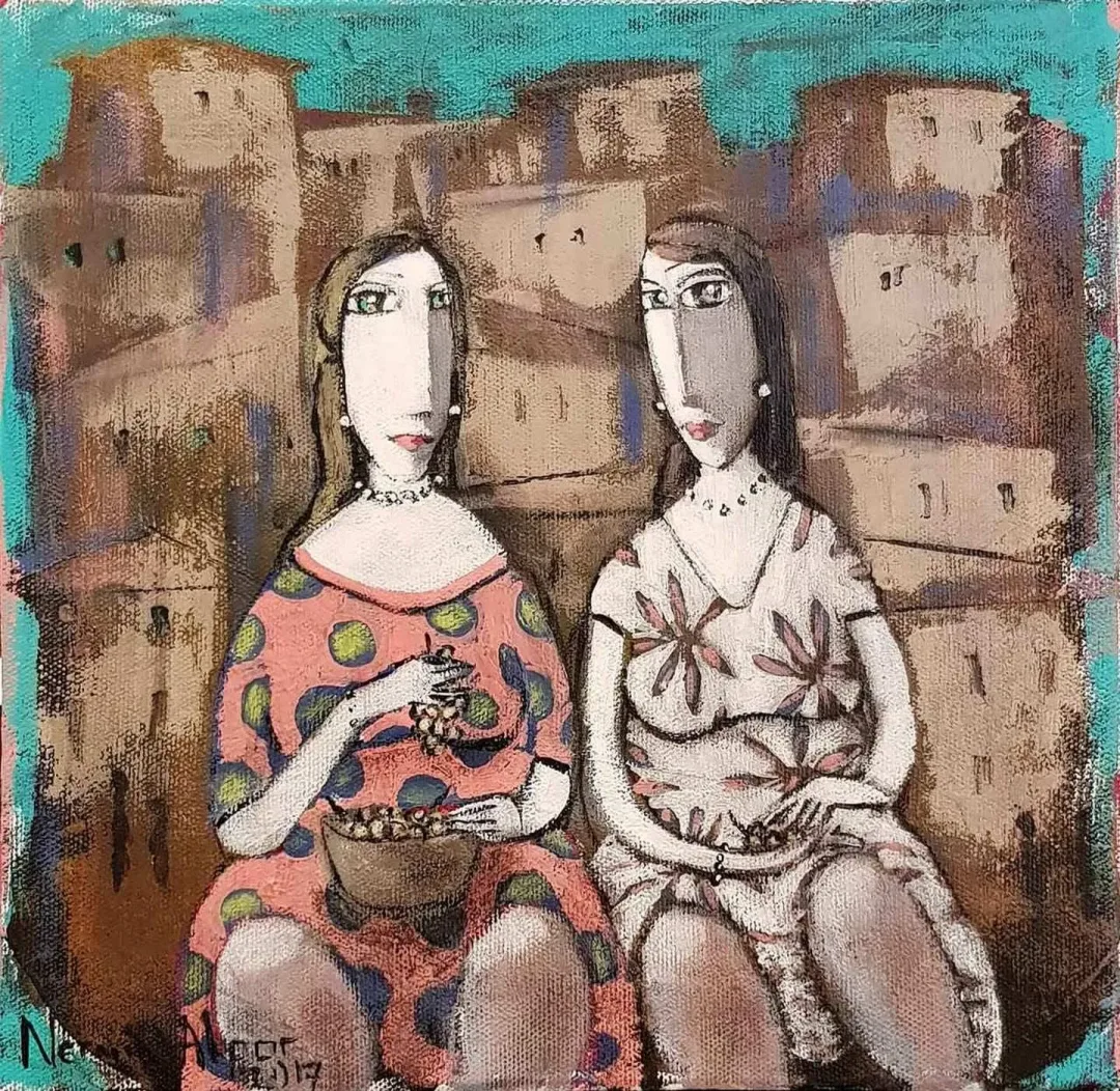 NERMİN ALPAR — “isimsiz”, 2017 "isimsiz" eseri NERMİN ALPAR tarafından 2017 yılında 25x25 cm ölçülerinde Tuval üzeri yağlı boya tekniği ile yapılmıştır.