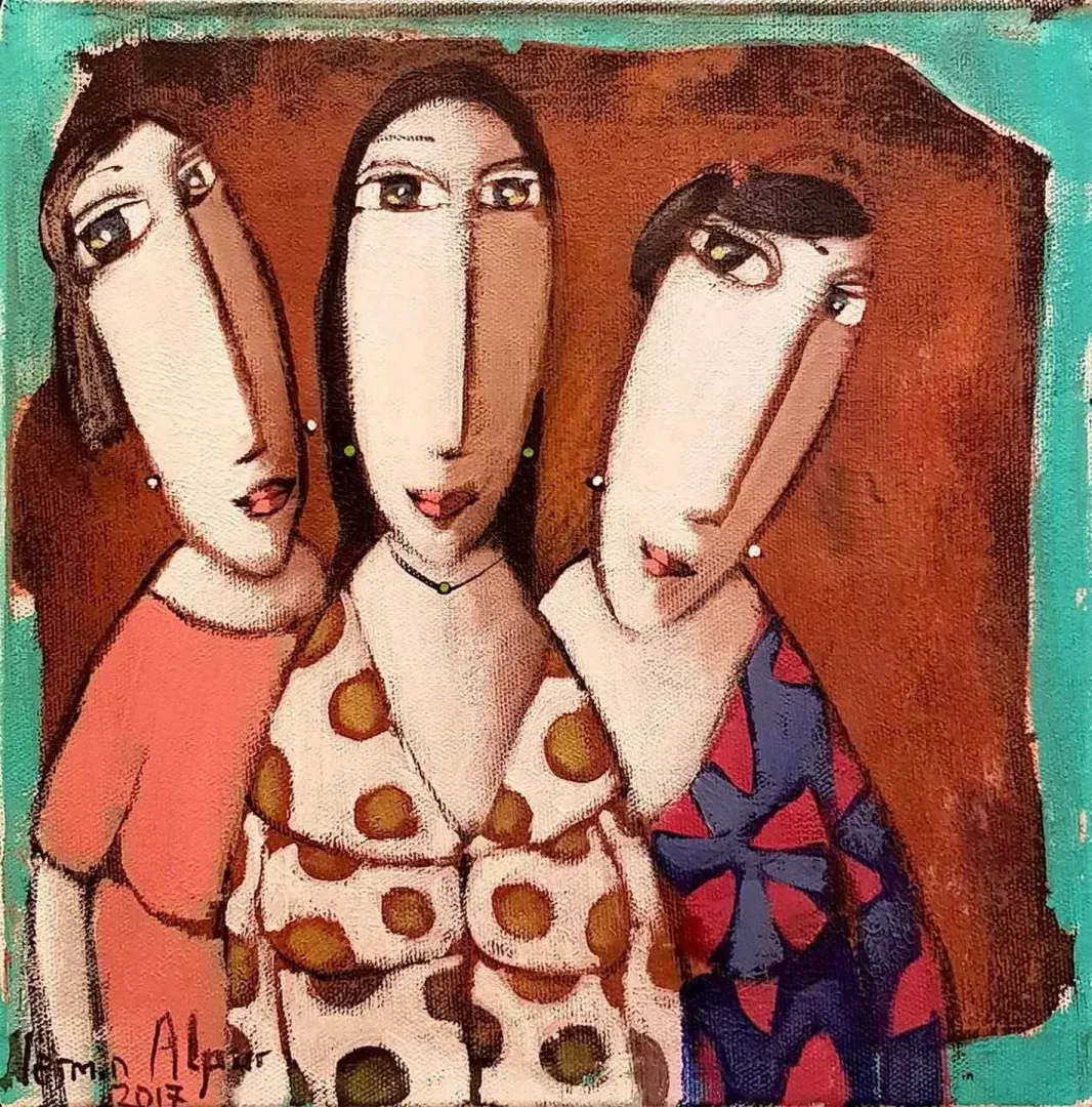 NERMİN ALPAR — “isimsiz”, 2017 "isimsiz" eseri NERMİN ALPAR tarafından 2017 yılında 25x25 cm ölçülerinde Tuval üzeri yağlı boya tekniği ile yapılmıştır.