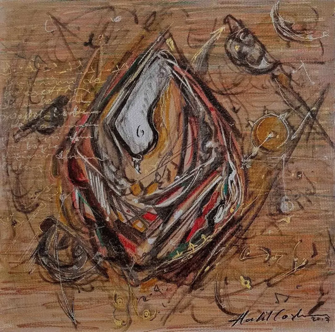 HALİL COŞKUN — “isimsiz”, 2017 "isimsiz" eseri HALİL COŞKUN tarafından 2017 yılında 25x25 cm ölçülerinde Tuval üzeri yağlı boya tekniği ile yapılmıştır.