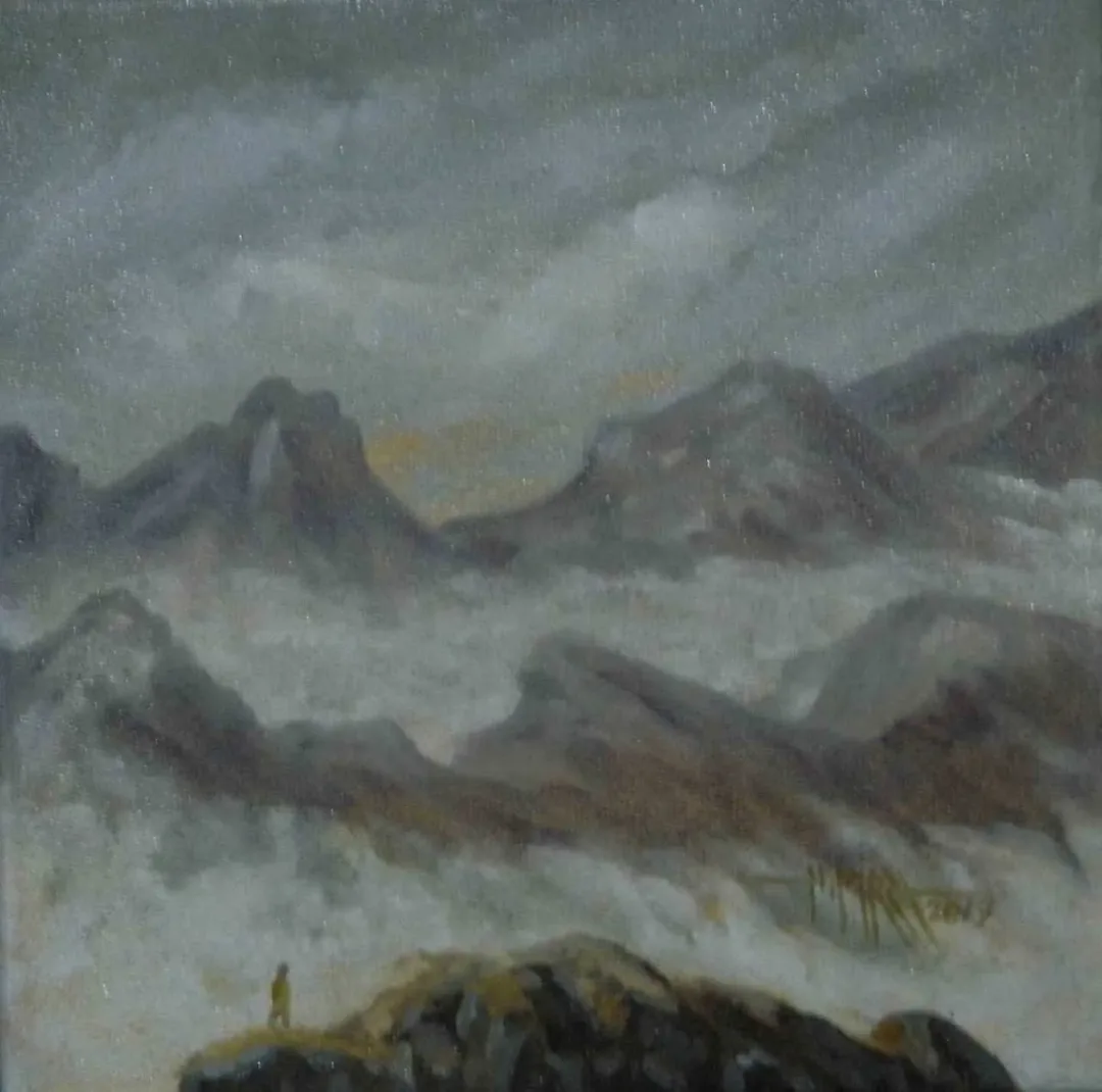 HASAN MİRZA — “isimsiz”, 2017 "isimsiz" eseri HASAN MİRZA tarafından 2017 yılında 25x25 cm ölçülerinde Tuval üzeri yağlı boya tekniği ile yapılmıştır.