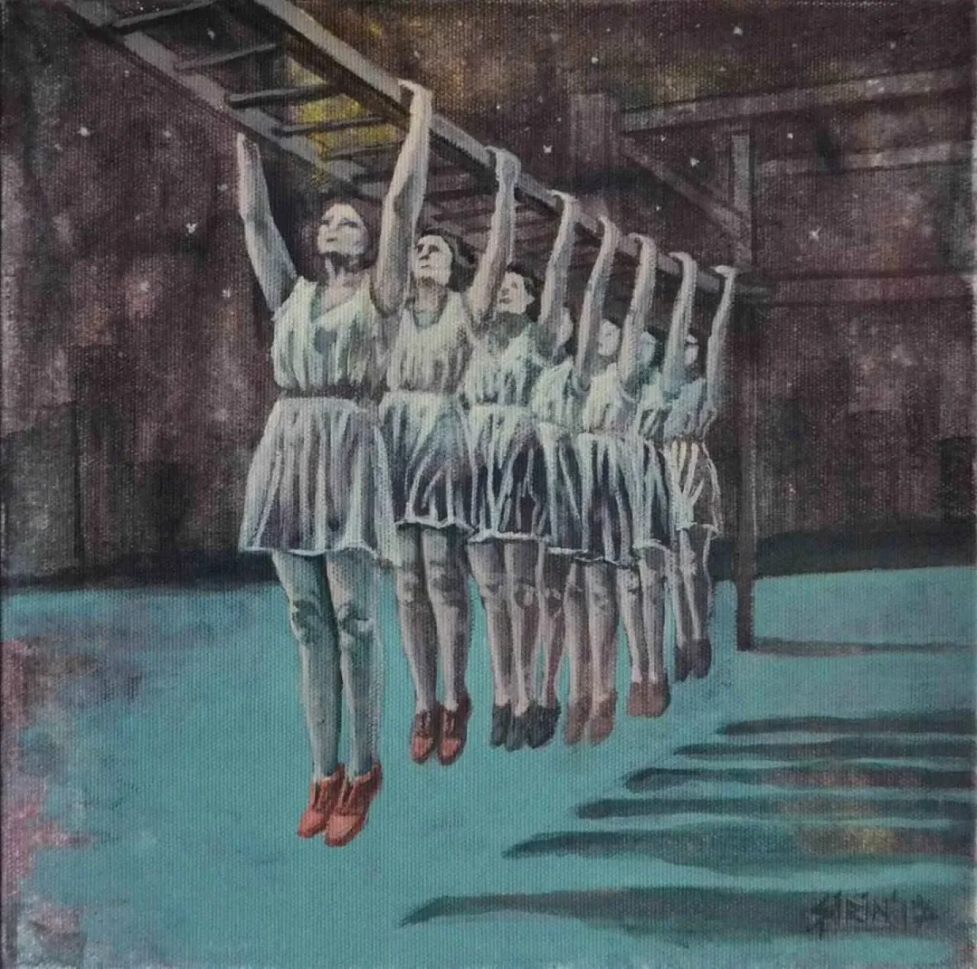 ŞİRİN YILMAZ — “gece görüşü”, 2017 "gece görüşü" eseri ŞİRİN YILMAZ tarafından 2017 yılında 25x25 cm ölçülerinde Tuval üzeri akrilik boya tekniği ile yapılmıştır.