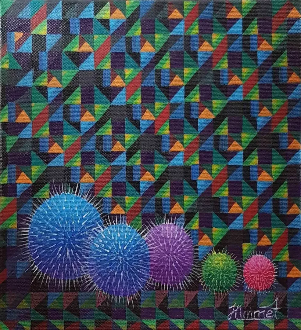 HİMMET GÜMRAH — “isimsiz”, 2017 "isimsiz" eseri HİMMET GÜMRAH tarafından 2017 yılında 25x25 cm ölçülerinde Tuval üzeri yağlı boya tekniği ile yapılmıştır.