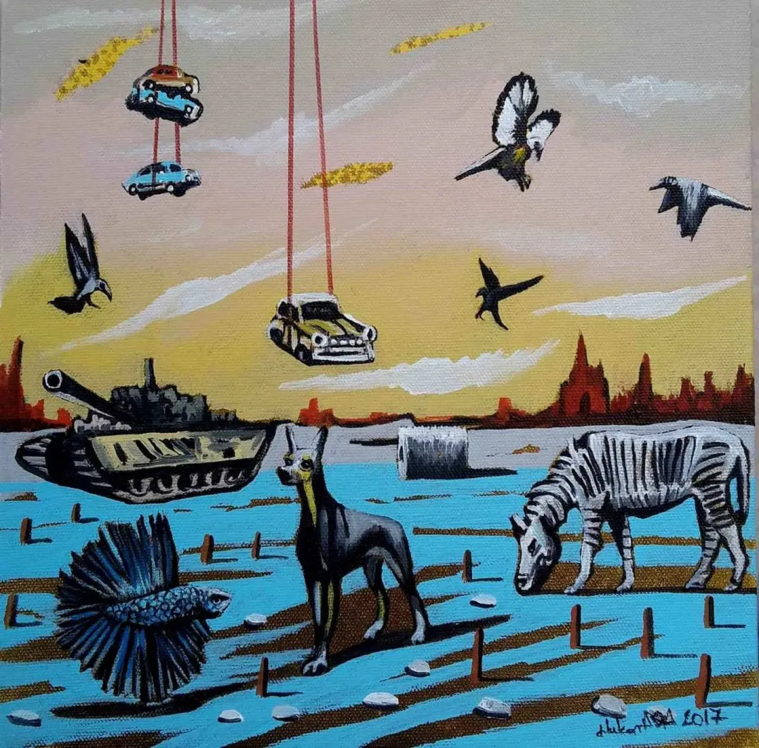 HAKAN ADA — “Düş”, 2017 "Düş" eseri HAKAN ADA tarafından 2017 yılında 25x25 cm ölçülerinde Tuval üzeri akrilik boya tekniği ile yapılmıştır.