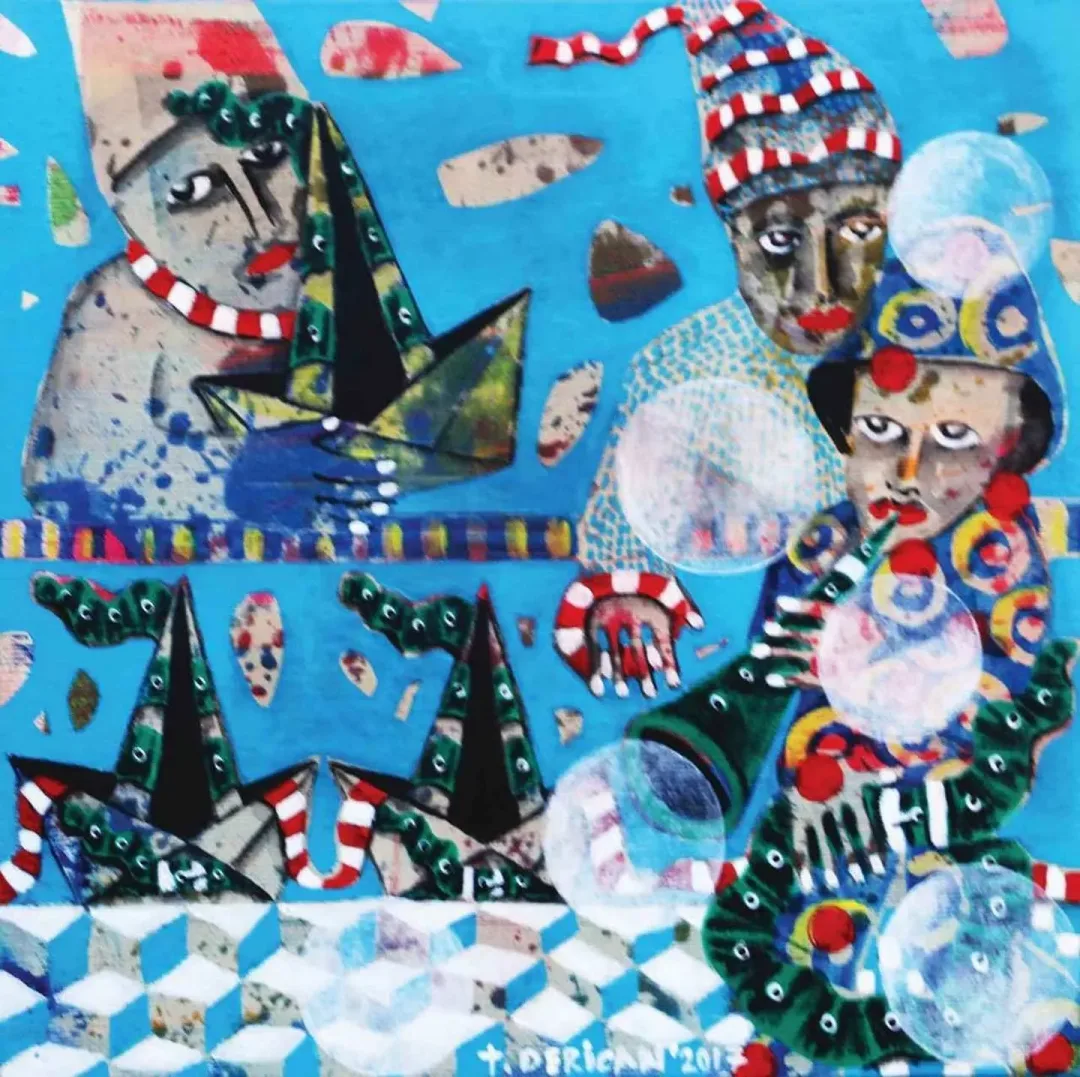 TAMER DERİCAN — “Mavi”, 2017 "Mavi" eseri TAMER DERİCAN tarafından 2017 yılında 25x25 cm ölçülerinde Tuval üzeri yağlı boya tekniği ile yapılmıştır.