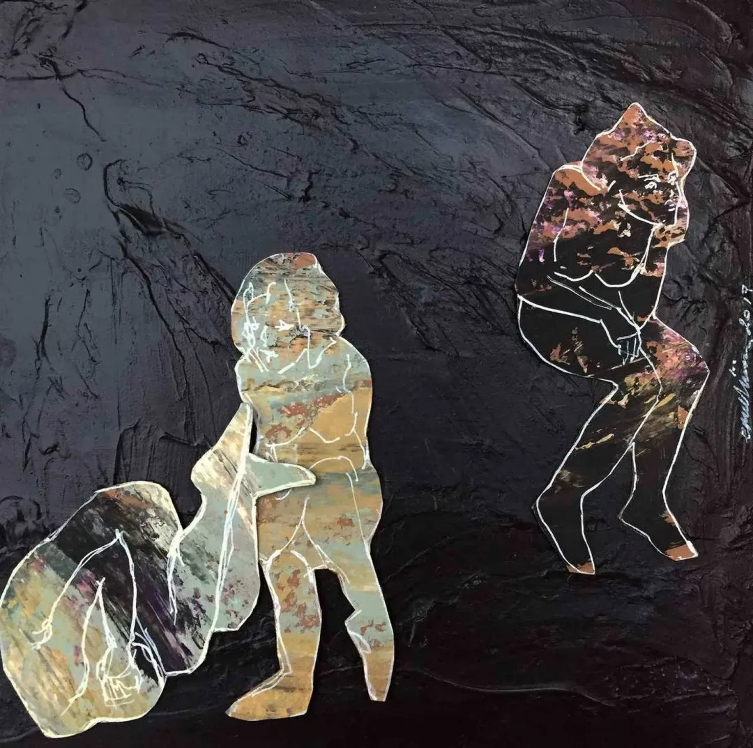 EMEL ÜLÜŞ — “Relations”, 2017 "Relations" eseri EMEL ÜLÜŞ tarafından 2017 yılında 25x25 cm ölçülerinde Tuval üzeri karışık teknik tekniği ile yapılmıştır.