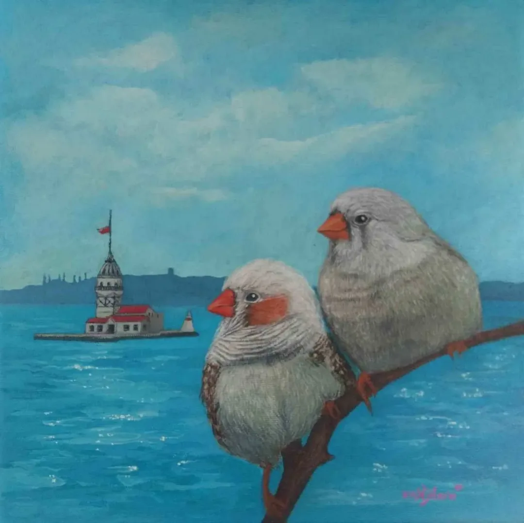 DİLARA KOZ — “Kız Kulesi”, 2017 "Kız Kulesi" eseri DİLARA KOZ tarafından 2017 yılında 25x25 cm ölçülerinde Tuval üzeri akrilik boya tekniği ile yapılmıştır.