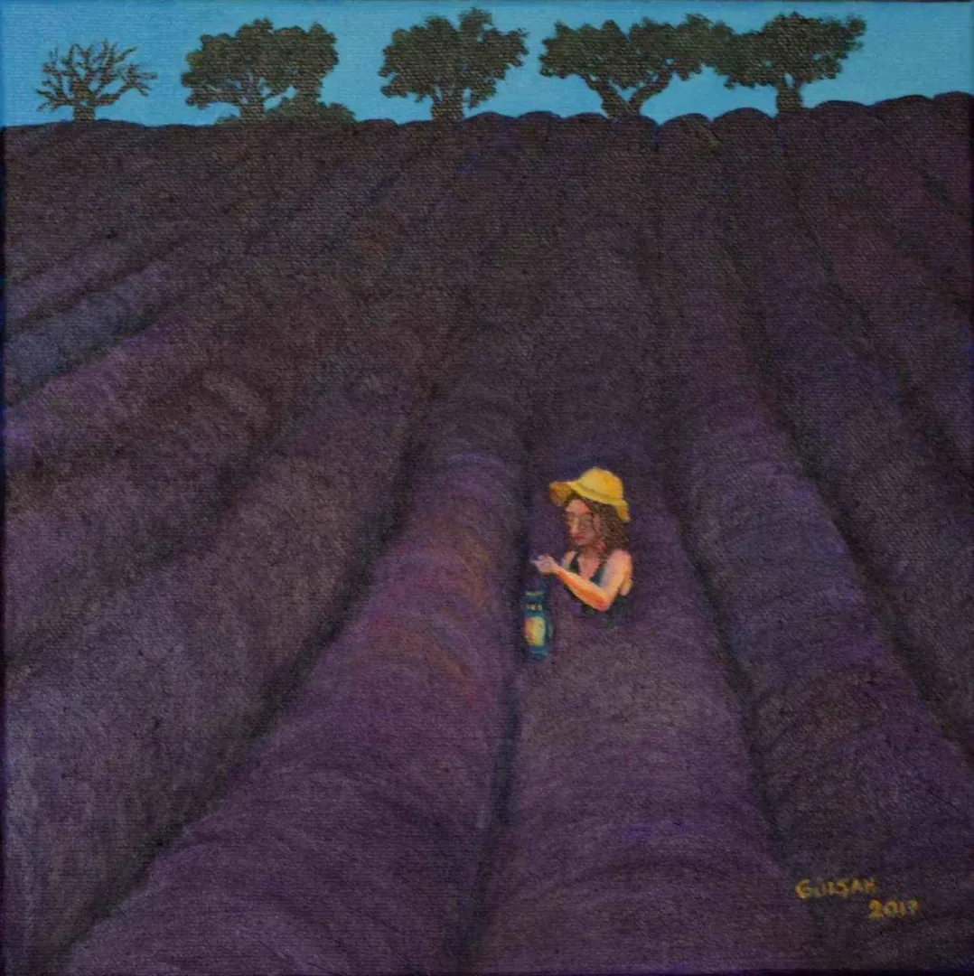 GÜLŞAH ÇALHAN — “isimsiz”, 2017 "isimsiz" eseri GÜLŞAH ÇALHAN tarafından 2017 yılında 25x25 cm ölçülerinde Tuval üzeri yağlı boya tekniği ile yapılmıştır.
